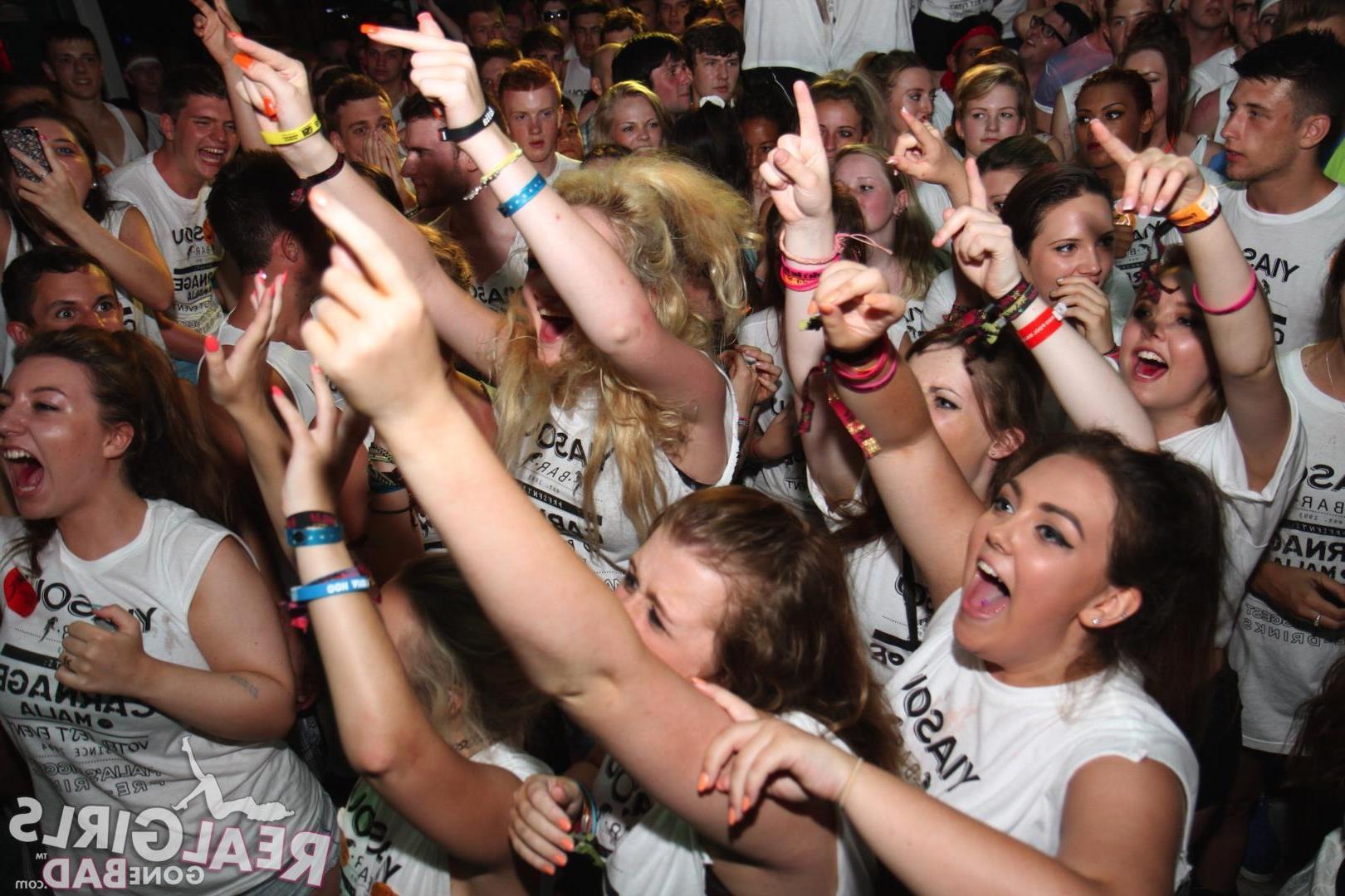 12P Hot college coeds work the stripper pole at a night club