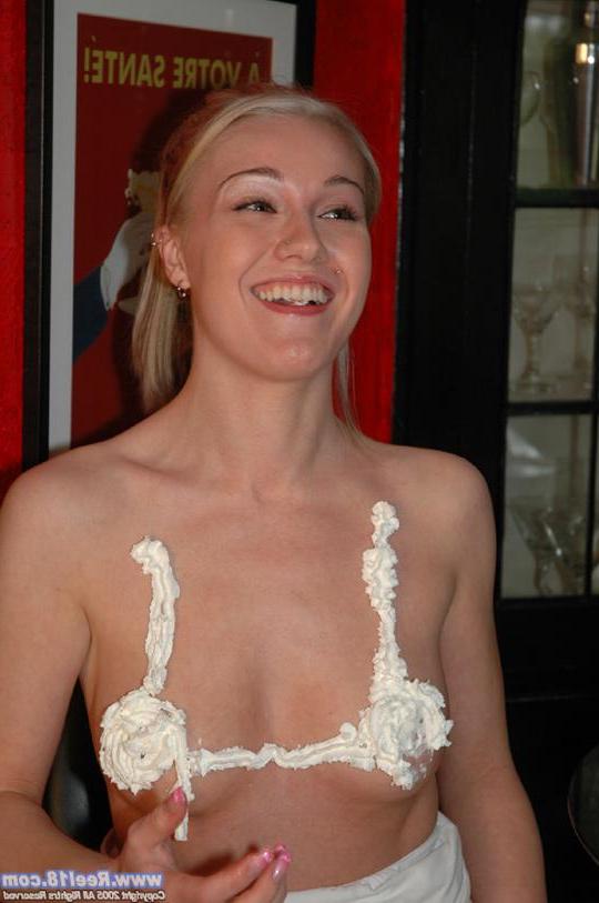 20P Pictures of a hot blond college coed playing with whipped cream
