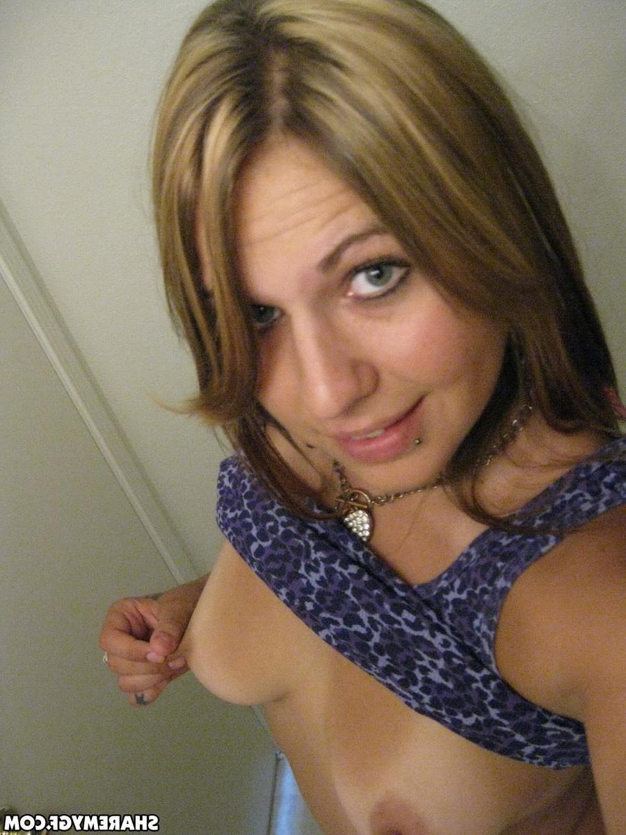20P Amateur blonde coed shares pics of her big boobs