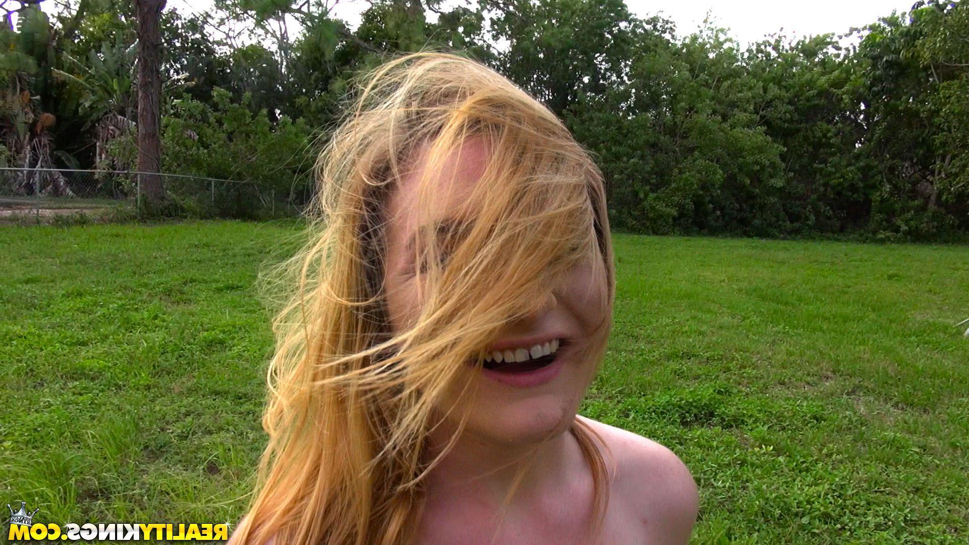 20P Blonde teen Bridgette Ryder fucks a stranger in a park