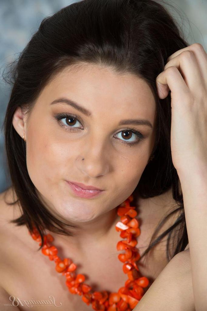 16P Beautiful teen Dana gets naked for you in "Fake Fireplace"