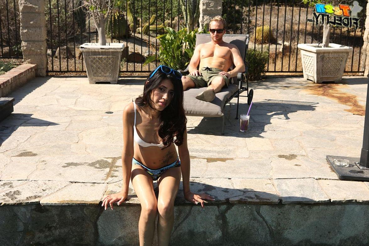 16P Latin teen Angel Del Rey gets fucked in the pool and around the house