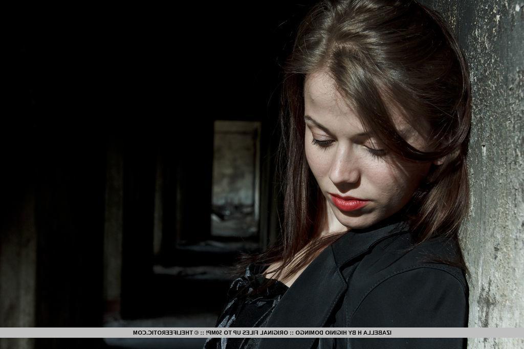 16P Izabella H feels hot and horny in her black corset and sheer stockings