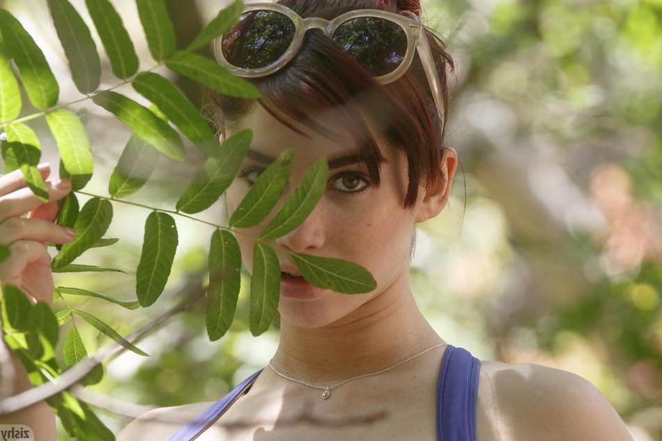 8P Hot coed Jazz Reily gets naughty in the woods