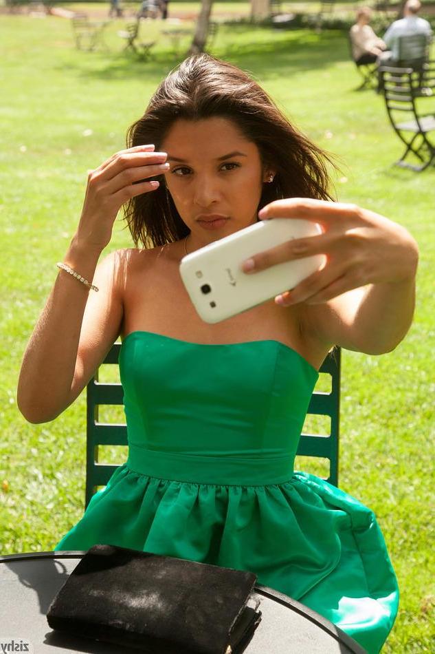 8P Brunette coed Yesenia Corral shows you what's up her dress