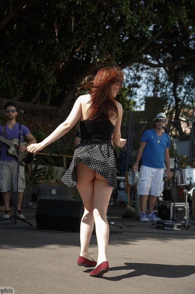 8P Redhead coed Elizabeth Marx teases in her dress