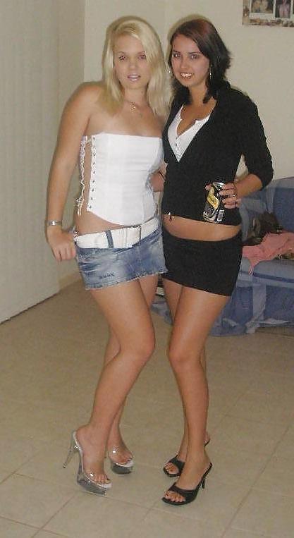 24P Dressed sexy in nylons and mini skirts - no porn
