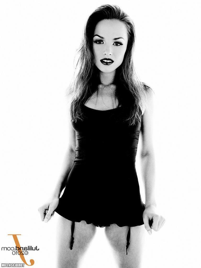 15P Pictures of Tori Black ready to fuck in black and white