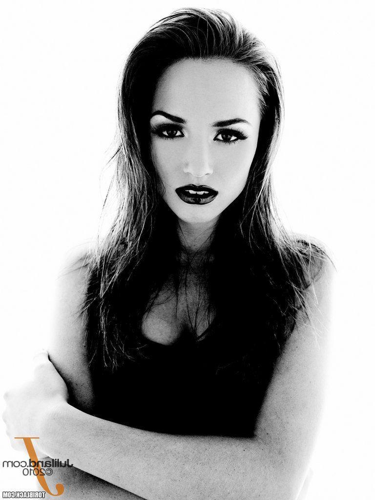 15P Pictures of Tori Black ready to fuck in black and white