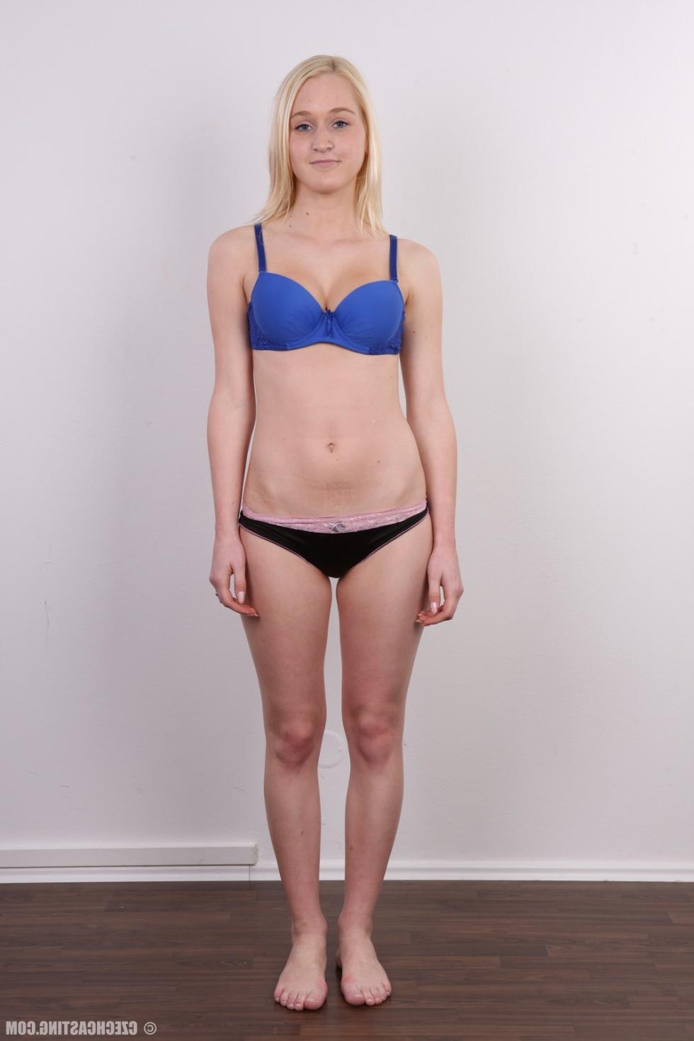 16P Petite blonde teen poses nude