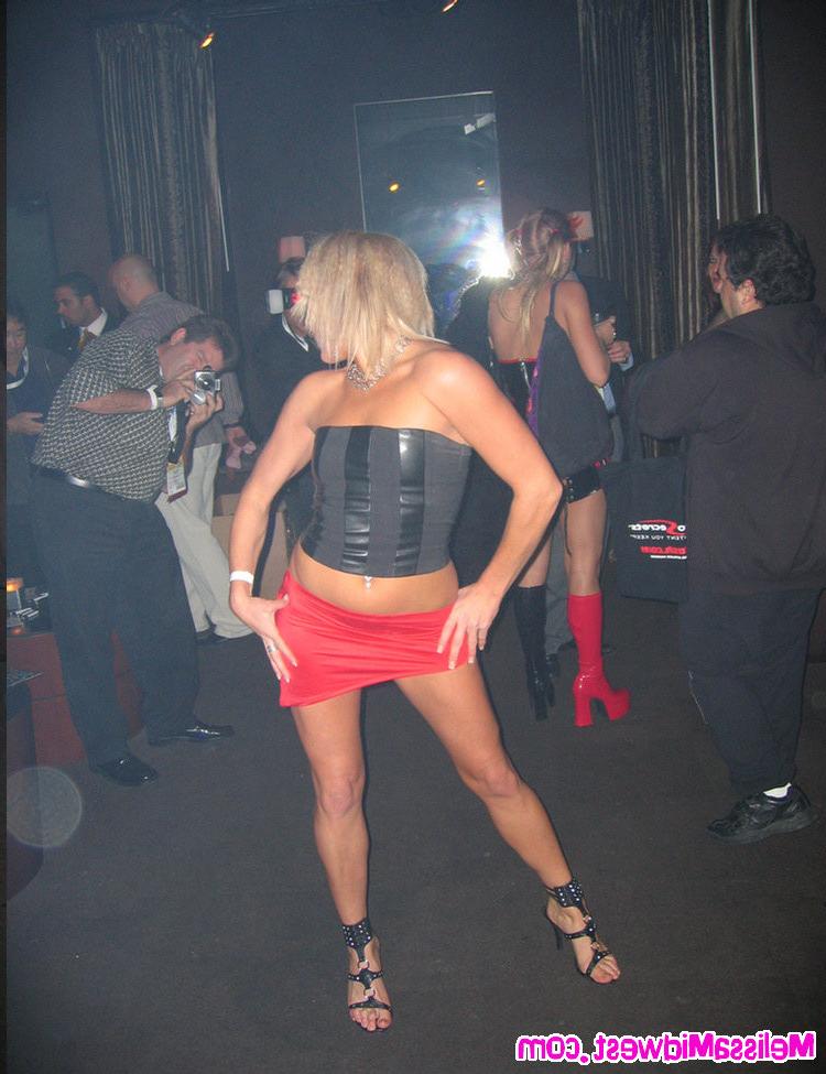 14P Melissa Midwest at a club in a see threw shirt