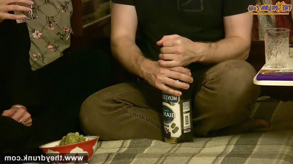 16P Drunk big tits teen blonde Edeline drinks champagne and vermouth