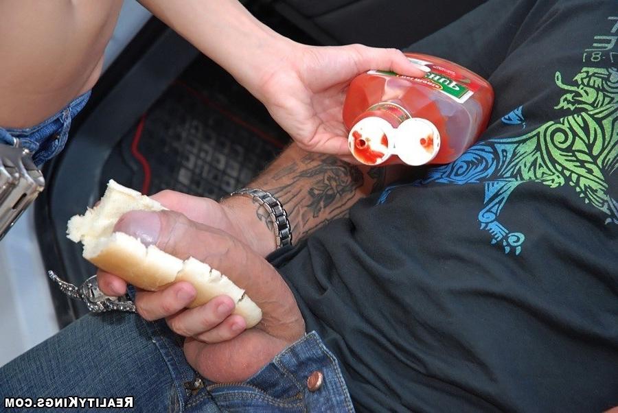 18P Hot sandwich babe sells more than some hotdogs at this sandwich stand in these a