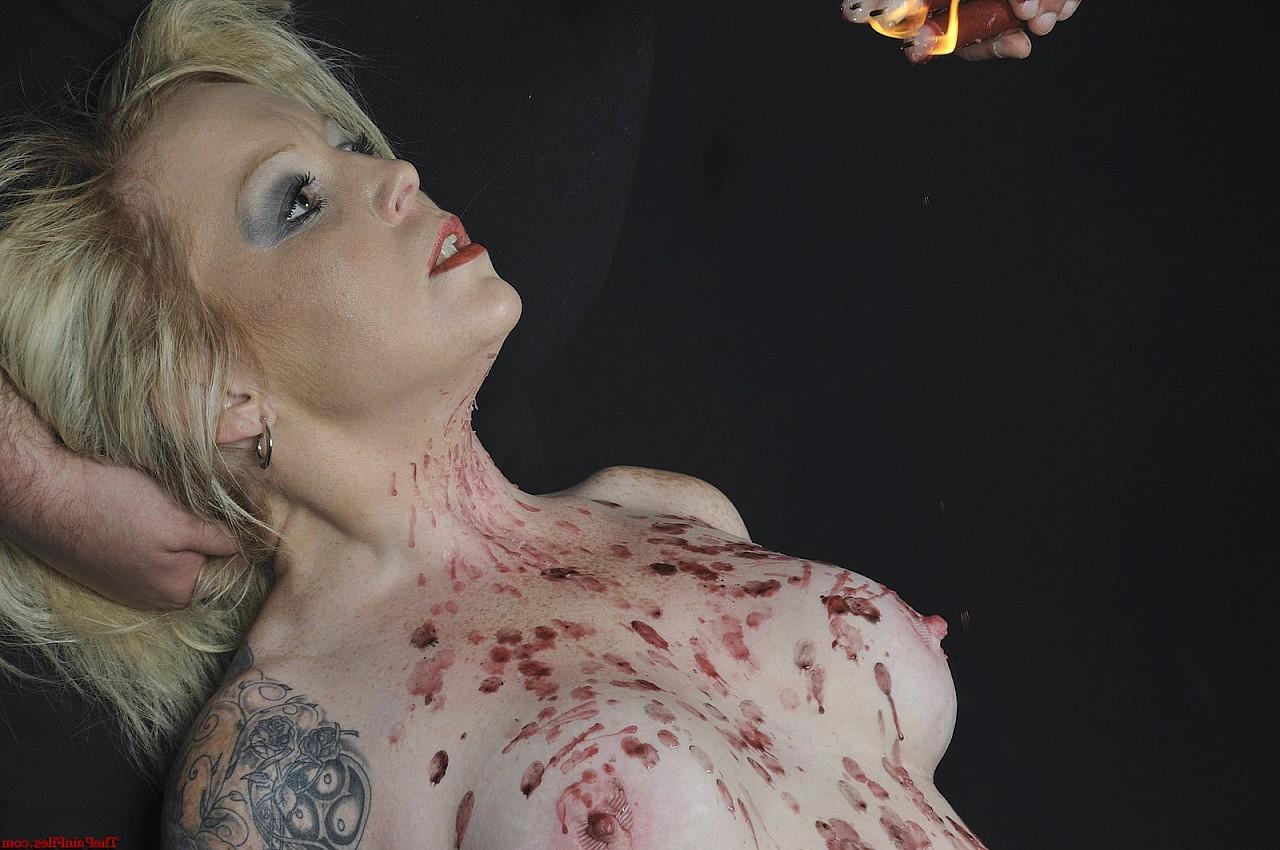 16P Blonde amateur subbie is tormented with hot wax