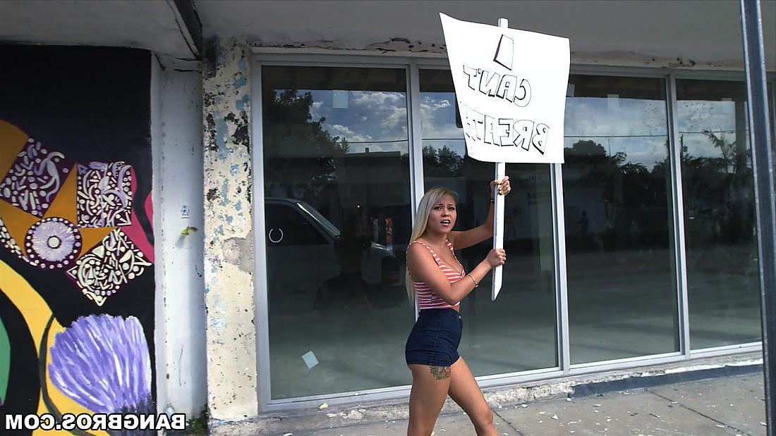 16P Protestor Exercises Her Right To Take Cock