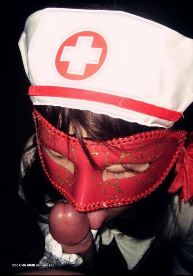 10P Masked amateur Asian GF in naughty nurse unifrom