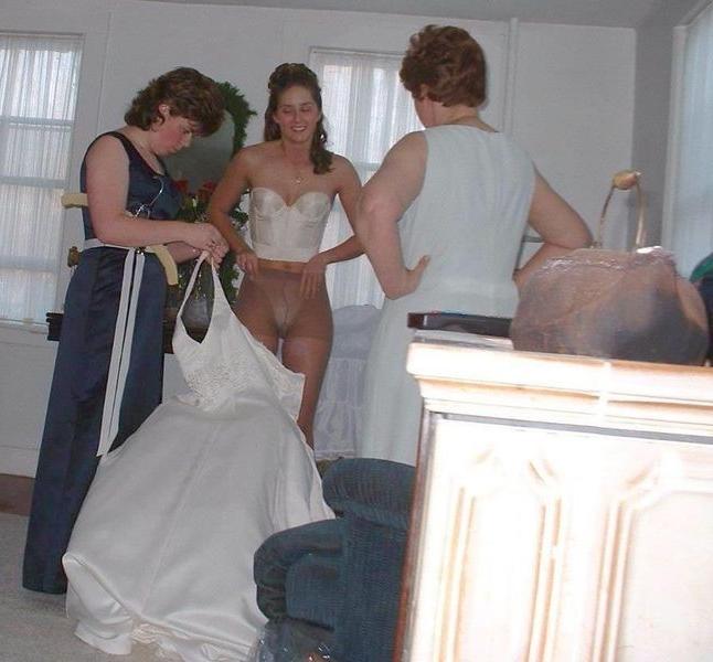 15P Horny amateur brides getting wild on their wedding nights
