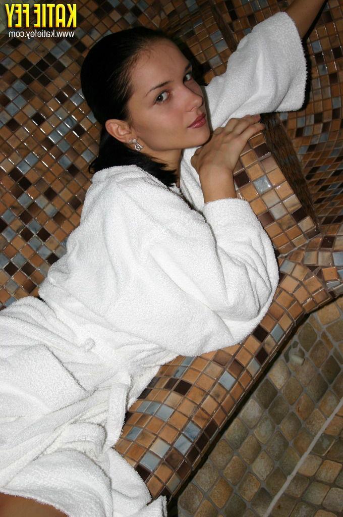 14P Teen nude under bathrobe