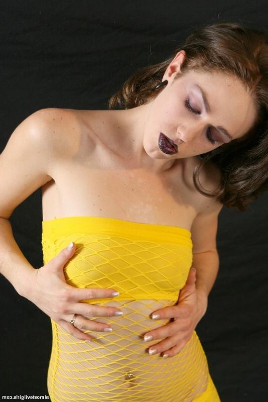 14P Sinful Sprite in Yellow Fishnet