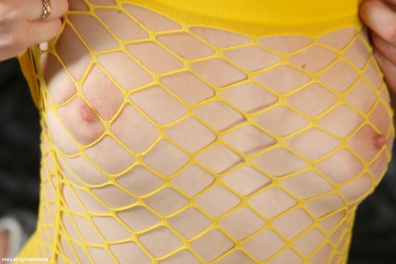 14P Sinful Sprite in Yellow Fishnet