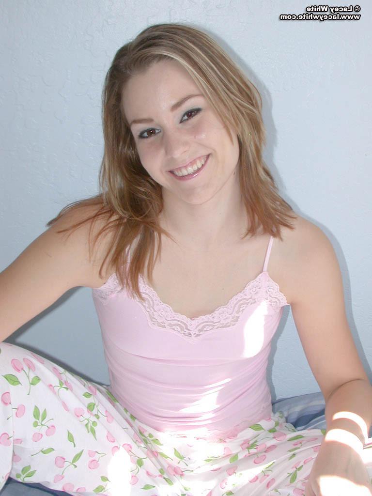 15P Lacey White strips out of her pajamas