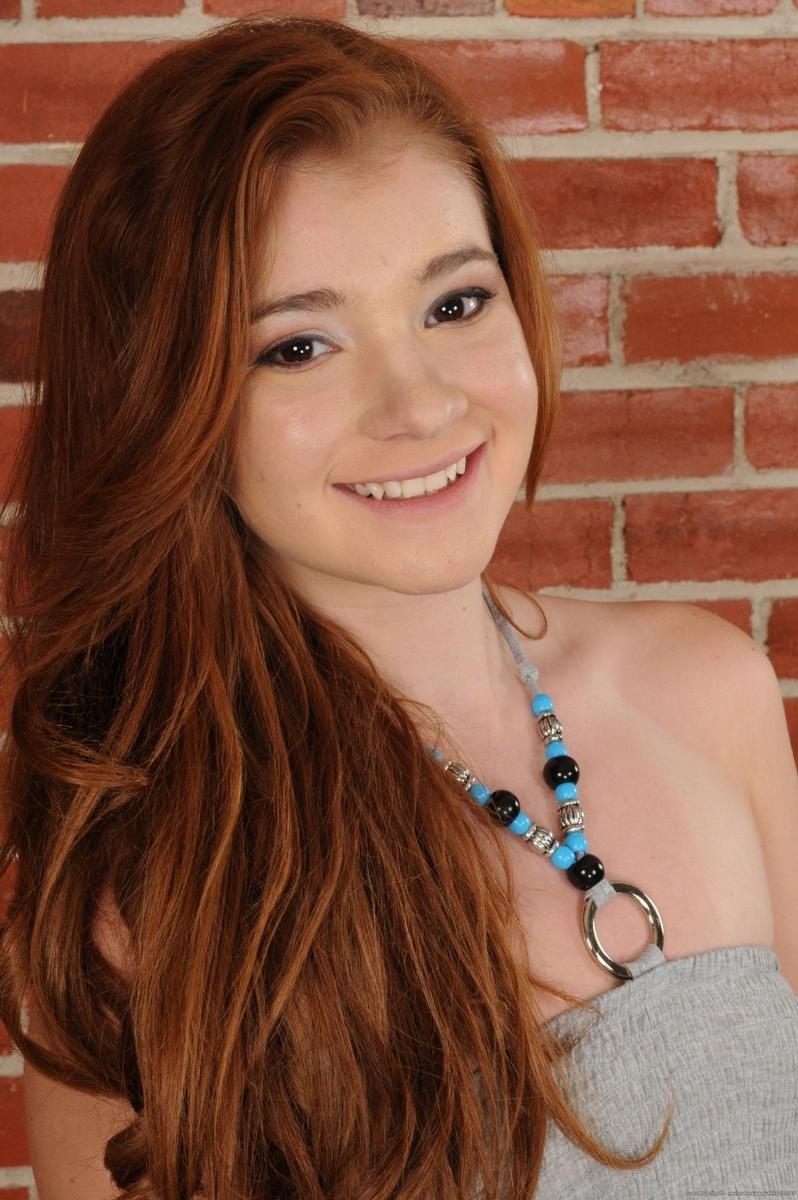 15P Cute perky redhead teen Ava Sparxxx stripping