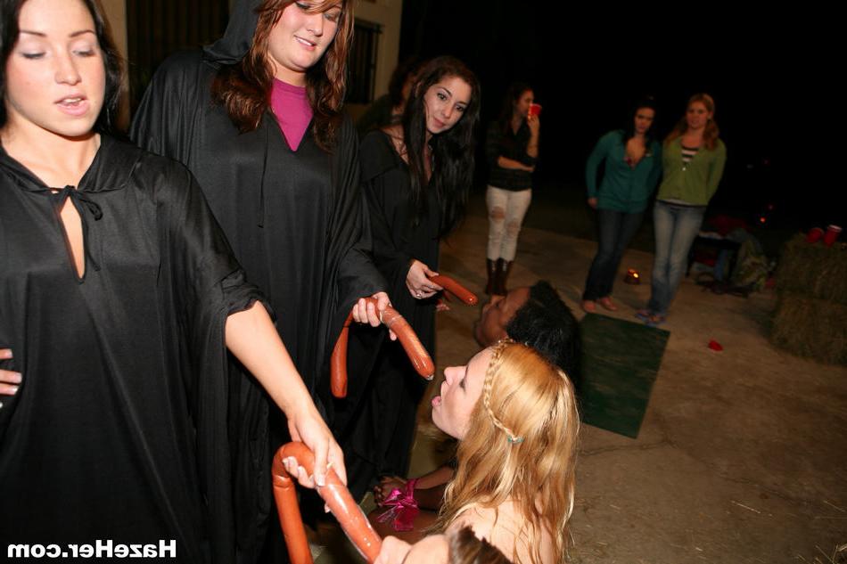 15P College teen lesbian sorority sisters forced to suck on sausages