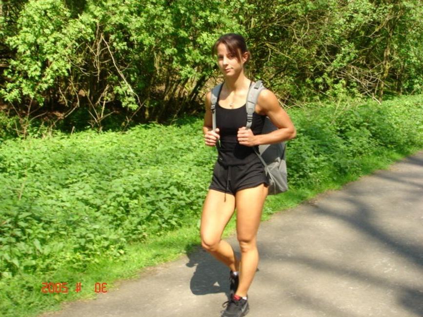 15P Beautiful muscle teen drops sexy bikini and teasing naked in the forest
