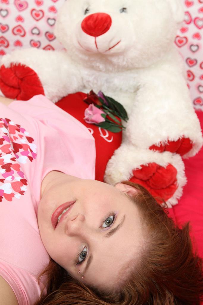 16P Lil' Candy wears wet panties then pulls them aside exposing her 