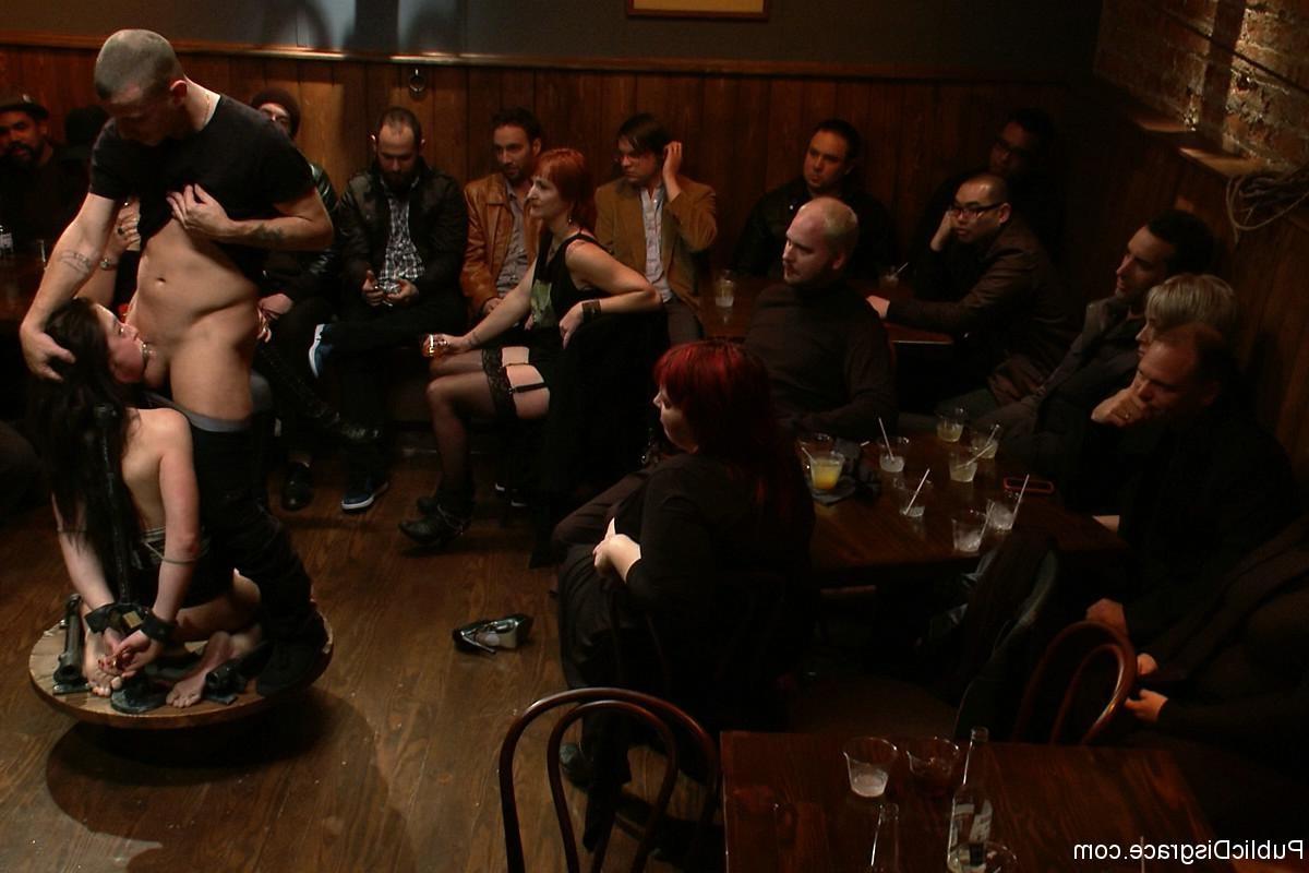 24P Slave girl gets tied up and hard fucked at public BDSM party