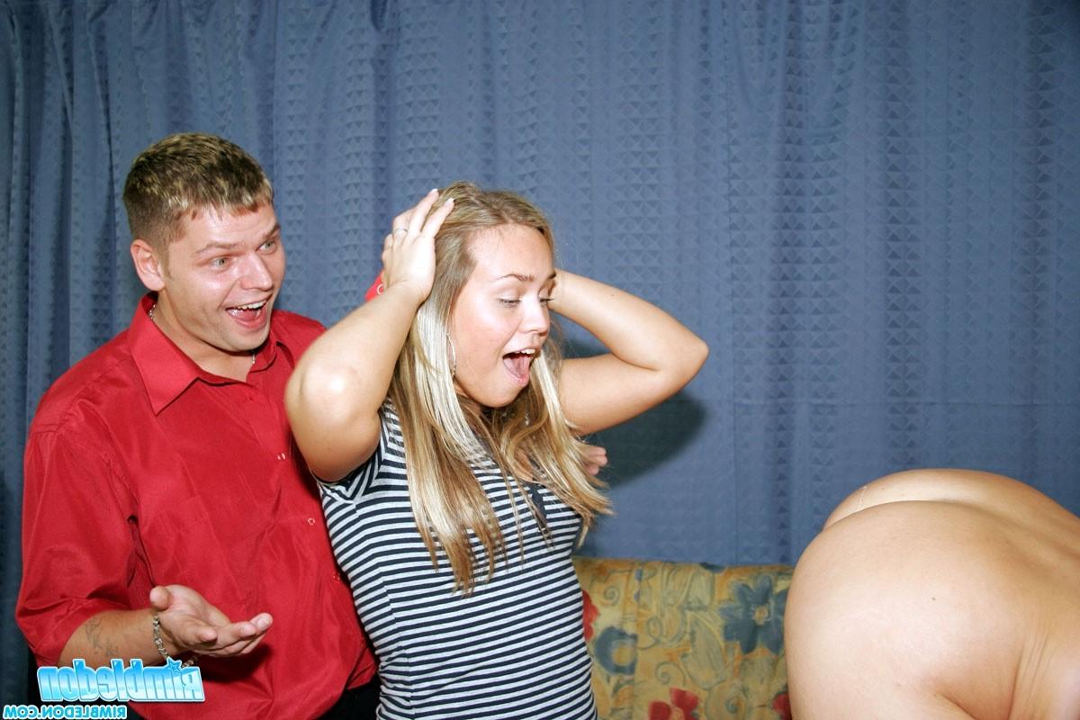 13P Blindfolded blonde girl is licking ass before getting fucked
