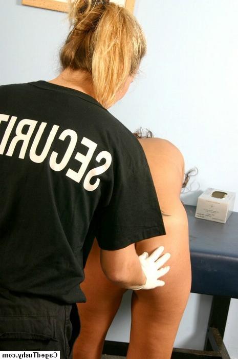 16P brunette teen getting an anal exam in prison
