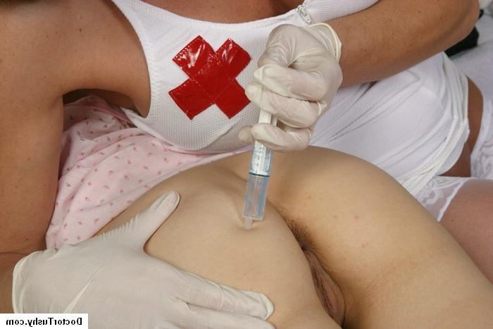 16P teen get anal fingered by a nurse in stockings