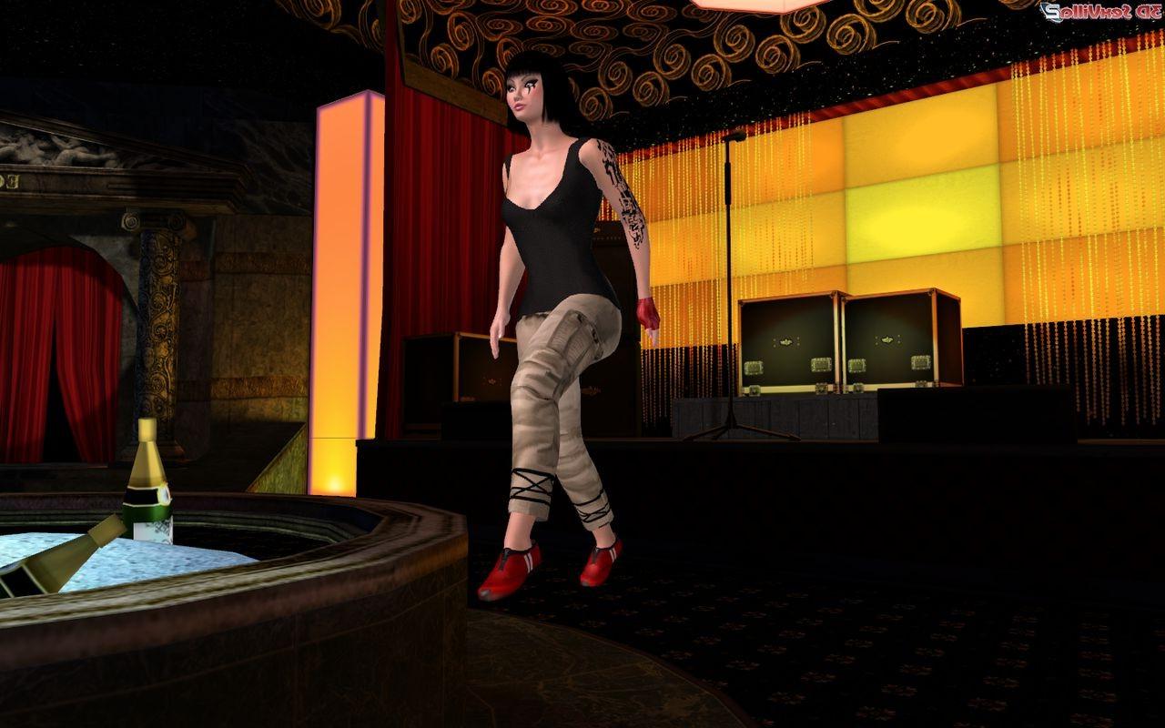 8P 3d animated babe free running in a strip club