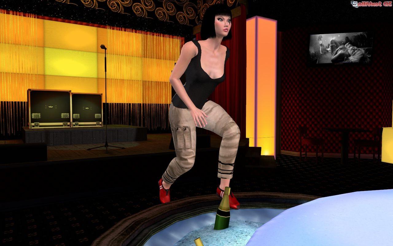 8P 3d animated babe free running in a strip club