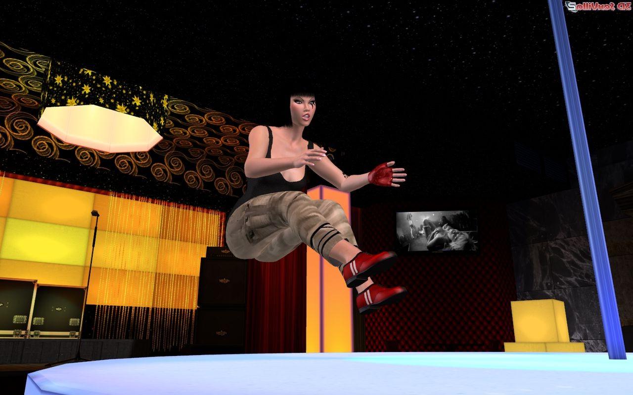 8P 3d animated babe free running in a strip club