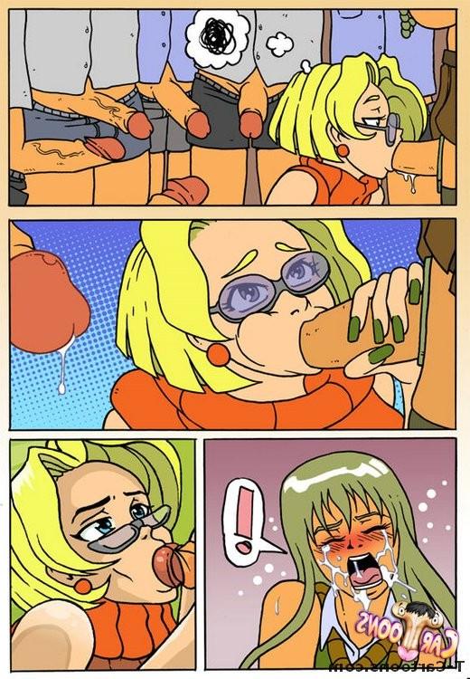 6P Bukkake orgy with a tranny participating