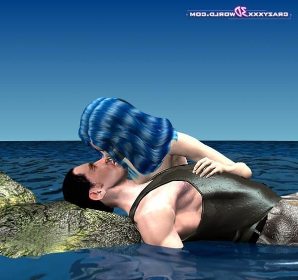 16P Horny mermaid saving sailor then fucking him hard