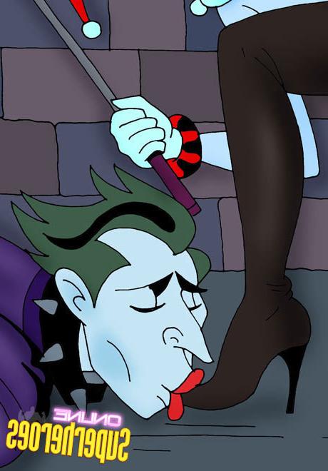 12P Poison Ivy in her school uniform is slammed by Joker