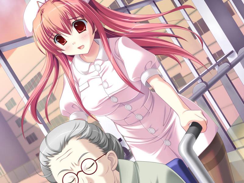 20P Beautiful young hentai nurse with big bouncy boobs riding cock