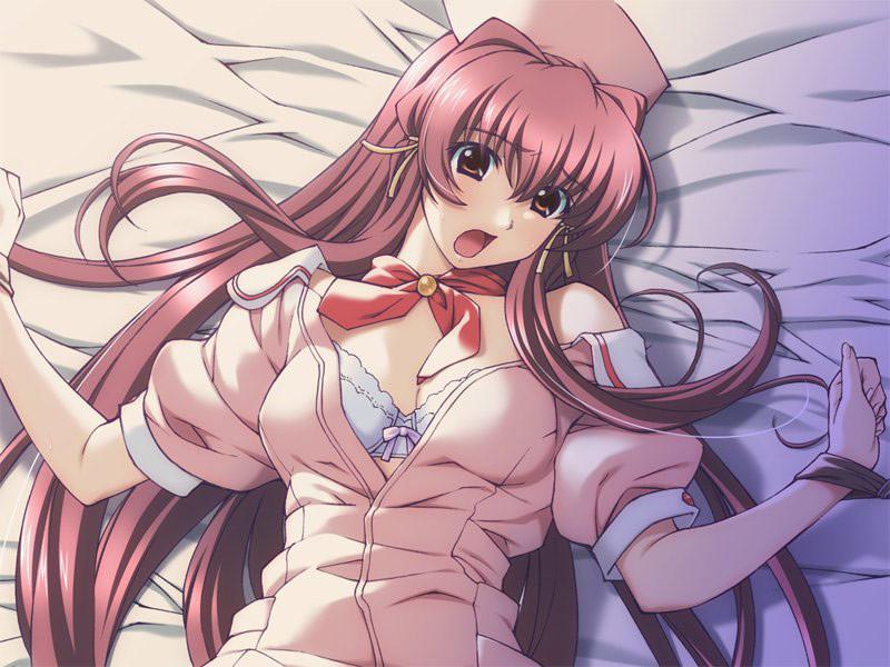 19P Shy young hentai nurse in pink uniforms and natural breasts