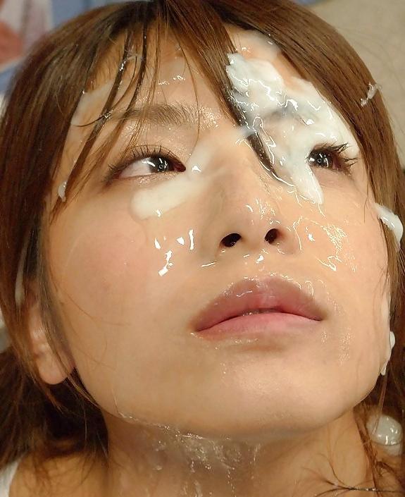 16P huge sticky japanese bukkake facial