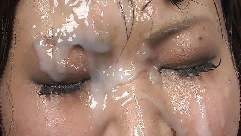16P huge sticky japanese bukkake facial