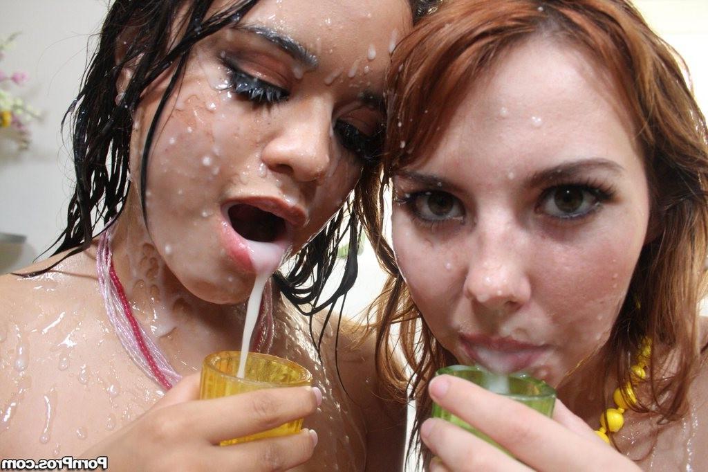 16P Asian Bliss Lei gets her body covered in man goo