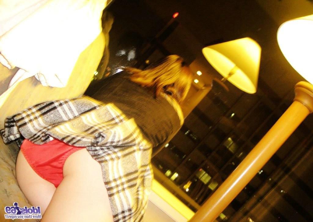 15P Cute japaneses school girl flashes her panties and gets naked