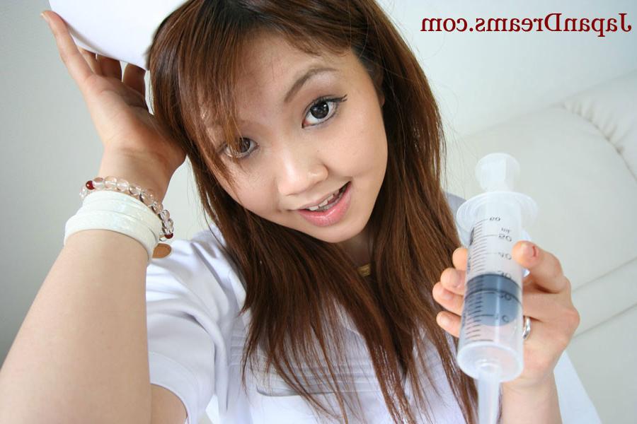 15P Cutie Japanese nurse Rio Sakaki in white fishnets