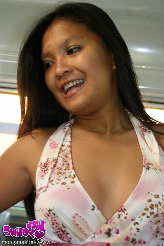 16P Petite Thai teen strips on bus