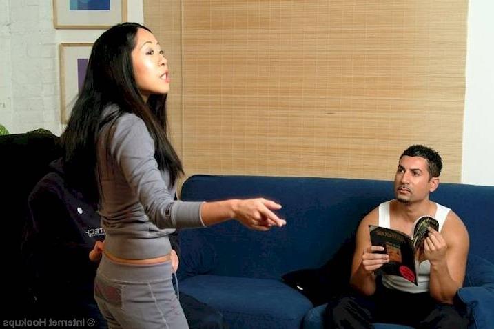 16P Asian babe takes on two horny guys