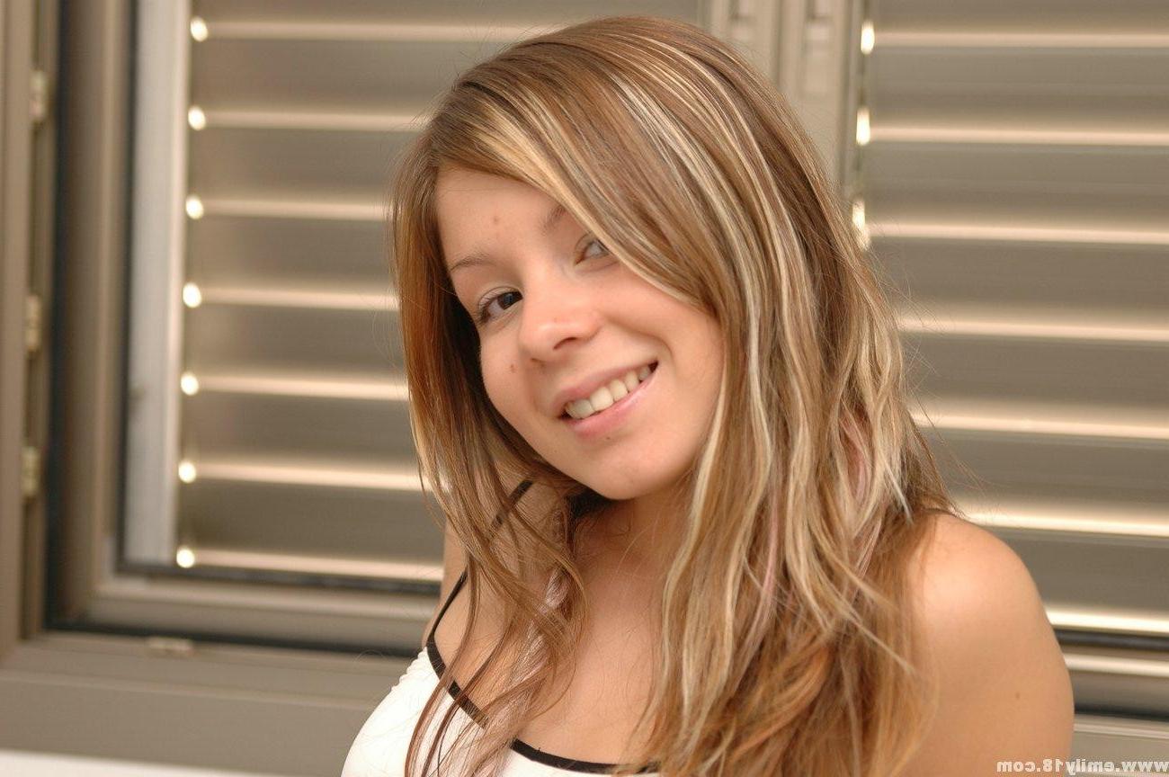 16P Pretty brunette teen girl black panties