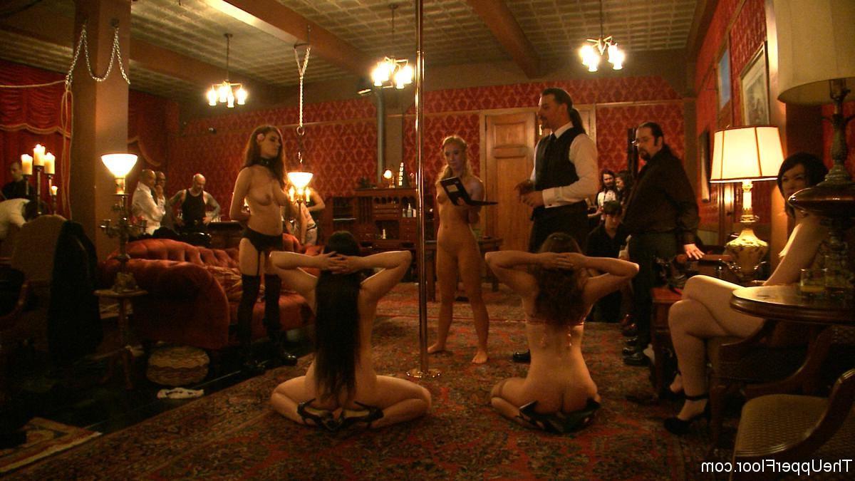 24P Group of slave girls in BDSM lesbians live party